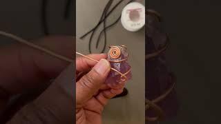 How to wire wrap raw amethyst, copper wire necklace
