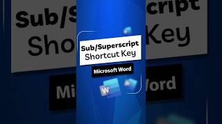 SubScript & Superscript Shortcut key | Ms Word