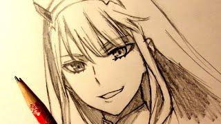 ASMR | Pencil Drawing 125 | Zero Two (Request)