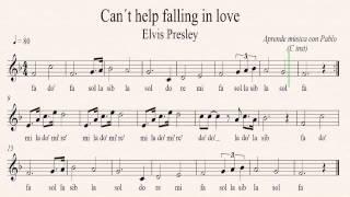 CAN´T HELP FALLING IN LOVE: (flauta, violín, oboe...) (partitura con playback)