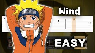 Naruto Ending 1 - Wind - EASY Guitar tutorial (TAB)