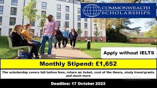 Commonwealth Scholarships 2023 | No IELTS | Fully Funded Scholarship | Study in UK | How to Apply