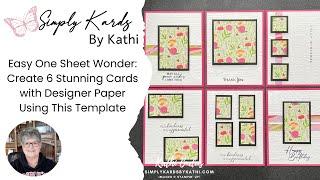 Easy One Sheet Wonder: Create 6 Stunning Cards with Designer Paper Using This Template