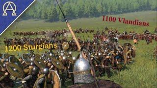 Modded Sturgia vs Modded Vlandia (Mount and Blade 2: Bannerlord 2000 Man Campaign Battle)