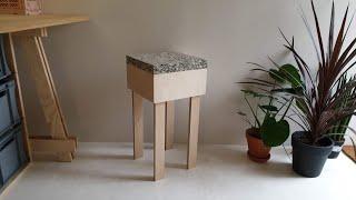 Making a stool with a soft cusion from leftover materials