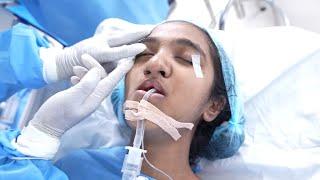 Fearless Young girl going unconscious under Anesthesia