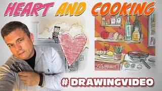 Knitting a Heart - Delicious Kitchen - Drawing Video