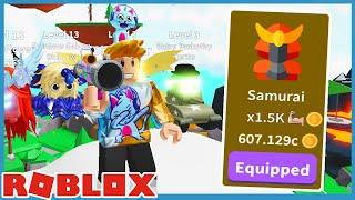 Buying The Expensive Saber & New Samurai Class in Roblox Saber Simulator