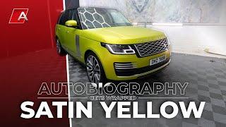 AUTOBIOGRAPHY RANGE ROVER VOGUE gets a SATIN YELLOW WRAP! | Autowrap Manchester