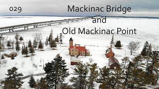 029 Day 4 - Drone Over Mackinac Bridge and Old Mackinac Point in 4K