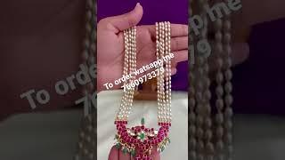 Latest Pearl set with jadau kundan locket for latest updates pls subscribe my channel