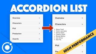 High Performance Animated Accordion List in Ionic
