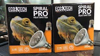 ECOTECH Spiral Pro Heat Emitter Review! Deep heat projection for your reptile!