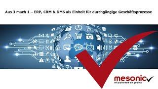 mesonic WinLine 12 "Aus 3 mach 1 - ERP, CRM und DMS als Einheit für durchgängige Geschäftsprozesse"