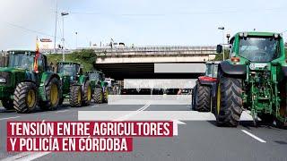 Altercados en una protesta de agricultores en Córdoba