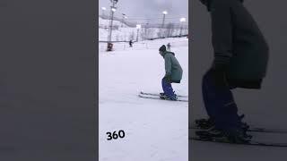 360 на лыжах на трубе #ski #freeskiing #agressiveinline