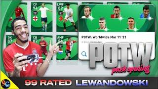 POTW PACK OPENING (99 Rated LEWANDOWSKI) PES 2021 MOBILE