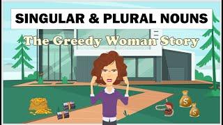 The Greedy Woman - A Singular & Plural Story   | English with Teacher Joan