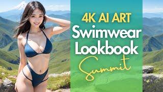 [4K] AI ART video - Japanese Model Lookbook at Mountain Summit