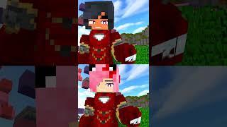 WHO'S YOU LIKE ?ARA ARA IRONGIRL'S  TEAM APHMAU AND TEAM KC  -MINECRAFT ANIMATION #shorts