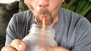 Drinking Peach Smoothie ASMR