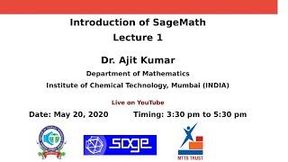 Introduction to SageMath (Lecture 1)