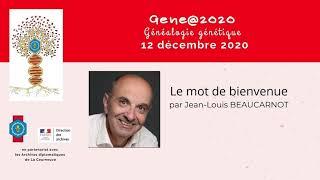 Gene@2020 - Accueil par Jean-Louis Beaucarnot