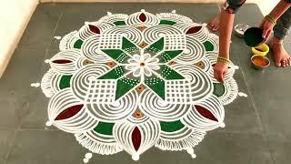 Easy 5*5*3 padikolam designs| Simple muggulu designs| easy rangoli designs| Beginners kolam