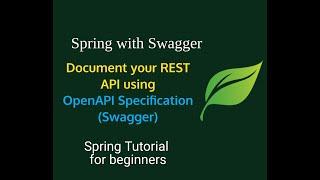 Spring Boot tutorials | Swagger - Document your REST API using OpenAPI Specification (Swagger 3.0)