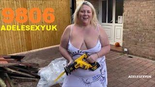 BBW ADELESEXYUK DOING A QUICK ADVERT ABOUT HER RECIPRICATING SAW 9806
