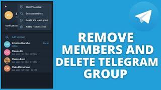 How to remove all member of telegram group and delete the group permanently