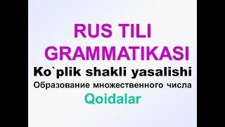 Рус тили грамматикаси Куплик шакли ясалиши (множественное число) UZRUSTILI