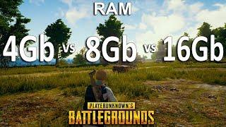 PUBG : 4Gb vs 8Gb vs 16Gb RAM