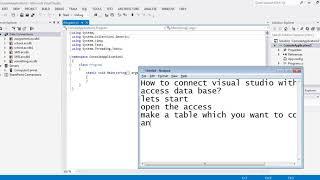 How To Connect Access Data base with visual studio in C#