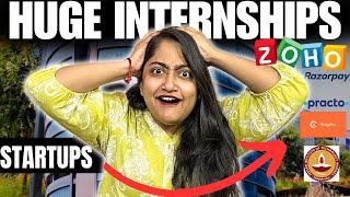 HurryupHuge internships in Zoho, Amazon, Razorpay, IIT, Startups announced