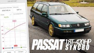 VW PASSAT B4 SYNCRO - 420HP - 1.8T 20v | acceleration racebox sound