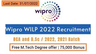 Wipro off campus recruitment 2022 | WILP program | Best opportunity to start career | Freshers job