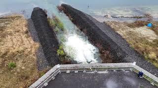 Cottbuser Ostsee 22.12.24 Wasserstandskontrolle am Einlaufbauwerk