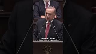 Turkish President Recep Tayyip Erdogan says that Israel is a Zionist terrorist organisation