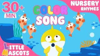 Baby Shark Colors | Baby Shark Dance + more } Little Mascots Nursery Rhymes & Kids Songs