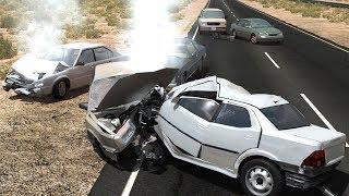 BeamNG Drive - Highway Pileups/Crashes [15] (6+ Car Pileups)