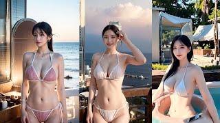 (4K 세로 룩북) 나랑 같이 물놀이 할래? ㅣ 비키니 룩북 bikini lookbook ㅣ 4K AI 세로 룩북 look book ㅣ