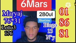 Boulcho 6 Mars 2025 bingo 01,86,81 Biwbiw 2 Lo nan NY kraze bank Maryaj cho vin gade pou