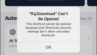 R shortcut not working |How to Allow untrusted shortcuts not showing in iphone | iOS 15 |r shortcut