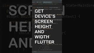 How to Get Device's Screen Height and Width in Flutter #shorts