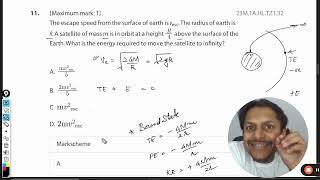 The escape speed from the surface of earth isv .The radius of earth isR. A satellite of mass m is