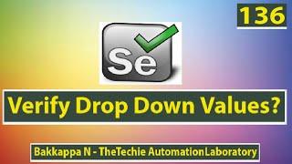 How to Verify Drop Down Values in Selenium WebDriver