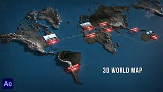 3D World Map ( After Effects Template )  AE Templates