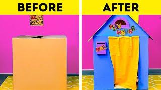 EASY DIY PLAYHOUSE FOR YOUR KIDS || 5-Minute Recipes To Have Fun With Cardboard