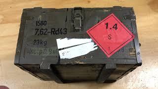 Opening a Crate of Czechoslovakian Hollow Core Light Recoil 7.62x39 Ammo from 1989.